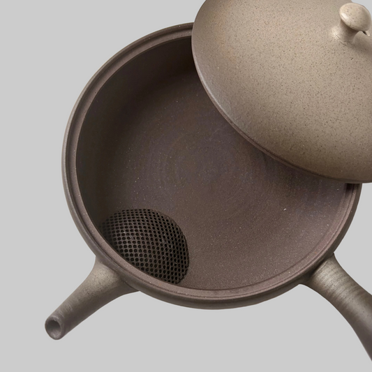Black and white teapot