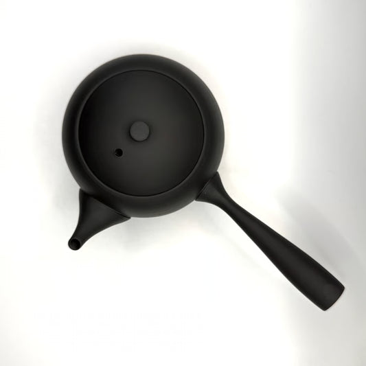 Apvalus juodas Tokoname arbatinukas/ kyusu Jinsui