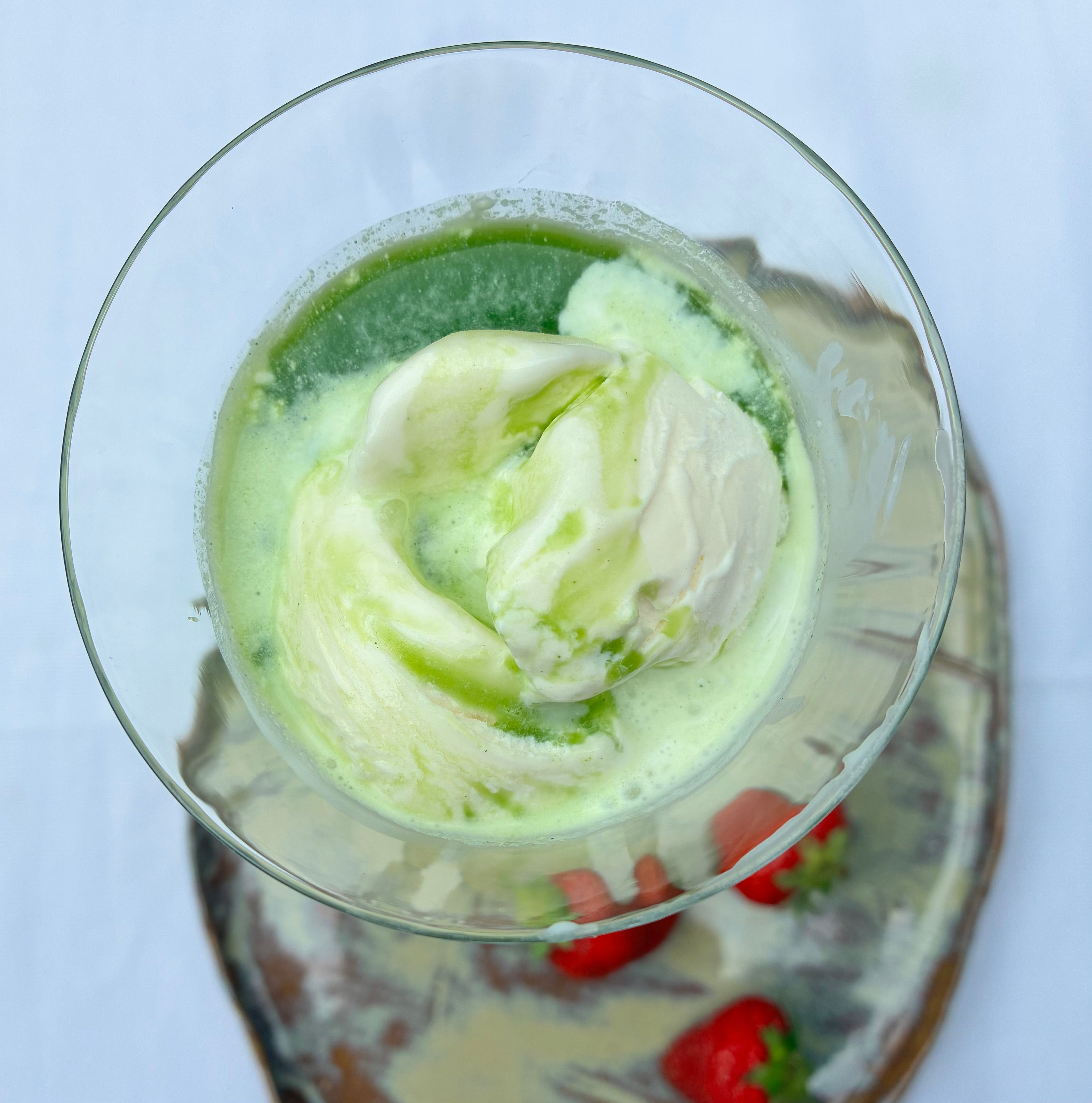 Matcha su vaniliniais ledais