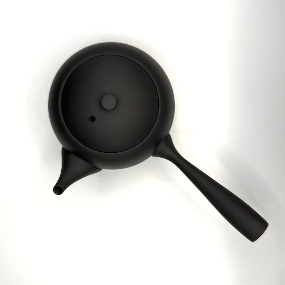 Apvalus juodas Tokoname arbatinukas/ kyusu Jinsui